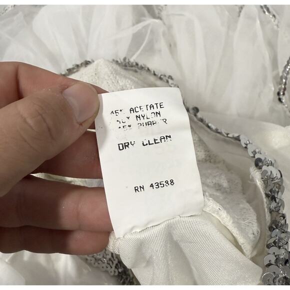 Vintage 1980’s Art Stone White Sequin Ballet Costume Leotard Dress Adult Medium - Picture 10 of 10